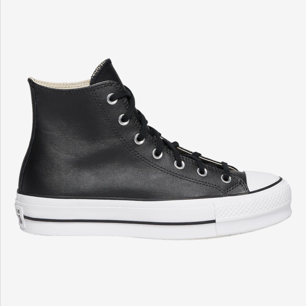 Converse All Star Platform Hi Top Leather Black